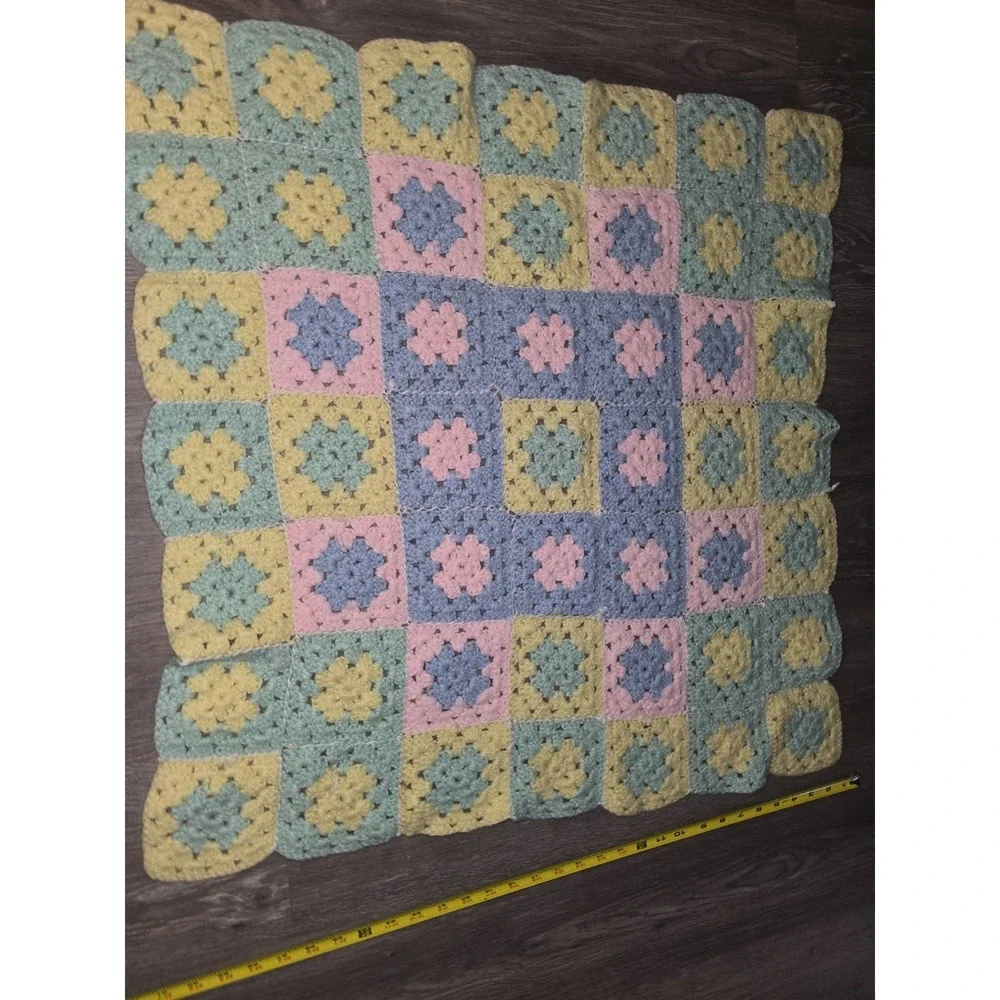 Granny Square Handmade‎ Crochet Stroller Baby Lap Blanket Roseanne